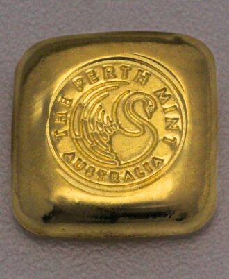 1 oz THE PERTH MINT cast square gold bar