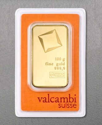 100g Valcambi gold bars, minted