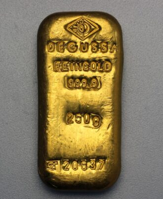 250g DEGUSSA gold bars (old shape)