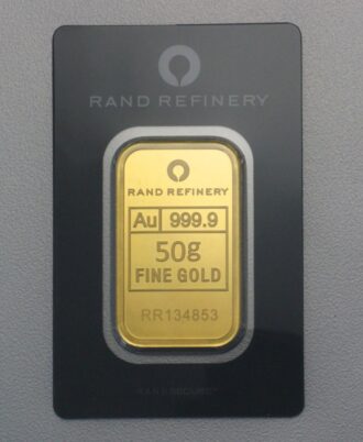 50g gold bar from Rand Refinery with elephant motif